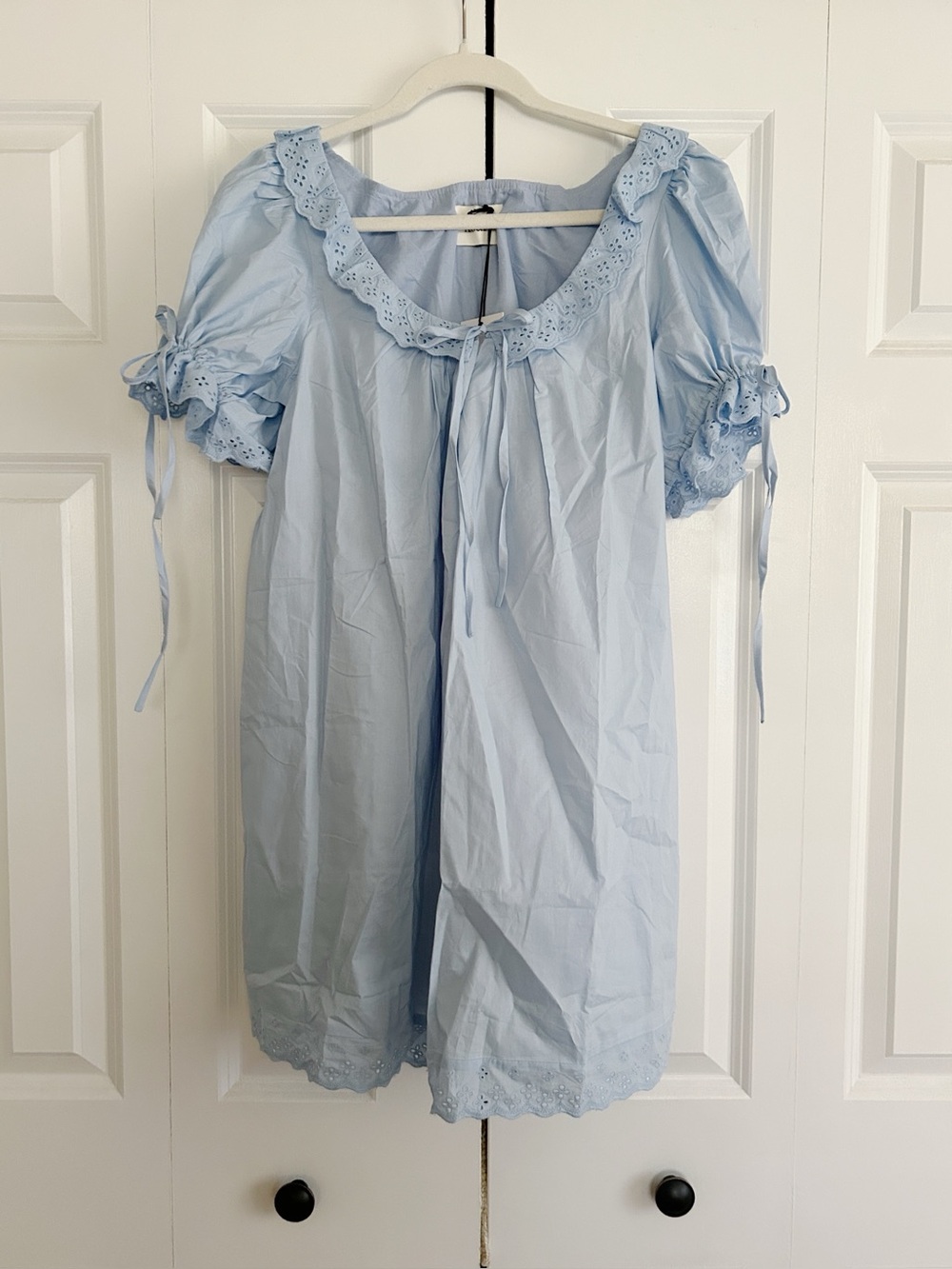 Light Blue Cotton Sundress - Picture 3 of 4